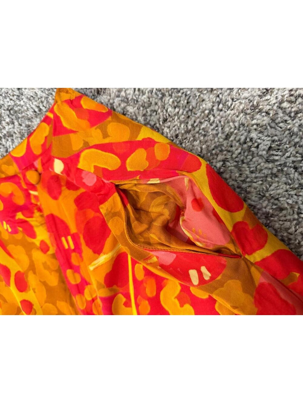 Farm Rio Anthropologie Colorful Animal Print Crop Satin Wide Leg Pants Size XL - Picture 8 of 10